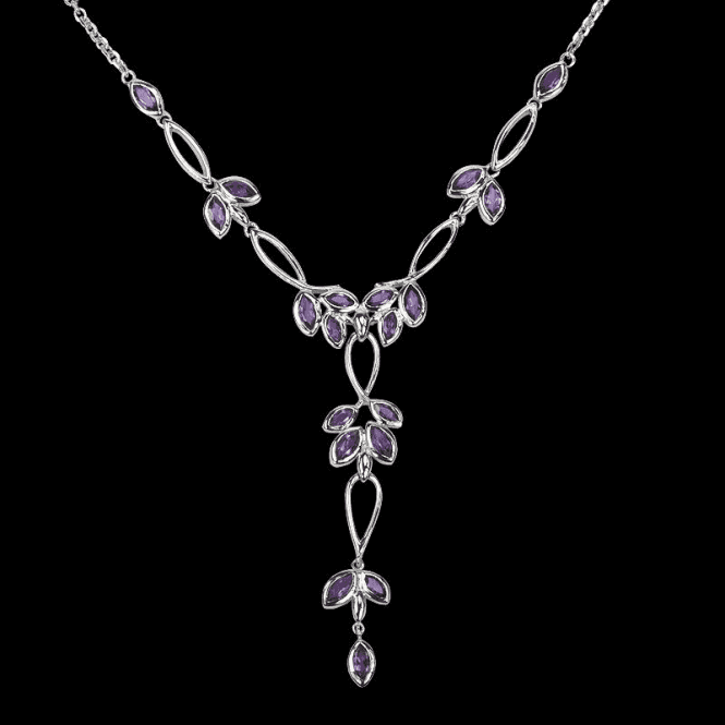 Ladies Shipton and Co Exclusive Silver and Amethyst Necklace NQA200AM